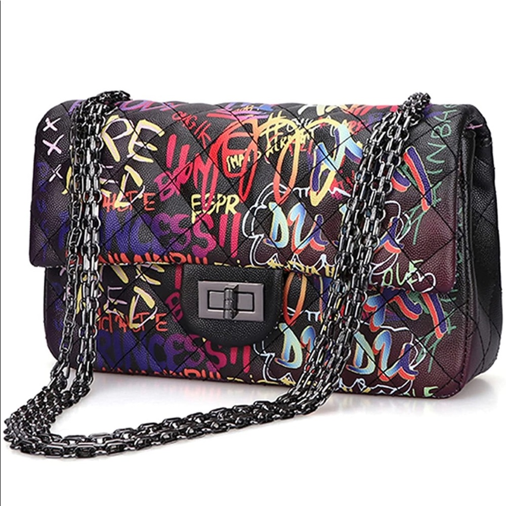 Graffiti Bag Crossbody Chain Purse/Handbag